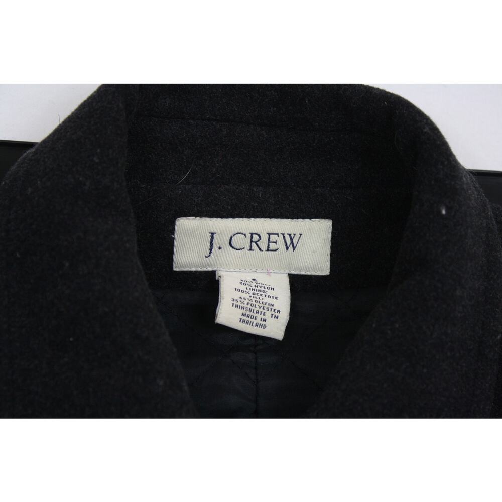 J Crew Wool Shirt Jacket Womens Small Black Quilted Thinsulate Lined Chore Coat - Picture 4 of 7